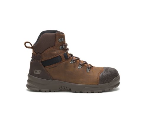 Caterpillar CAT Accomplice X Waterproof Steel Toe Men's Work Boots Brown | CAT-128FX