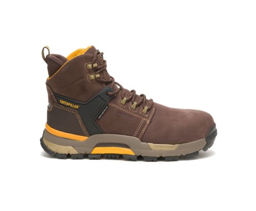 Caterpillar CAT CAT EDGE Waterproof Nano Toe Men's Work Boots Coffee | CAT-695JK