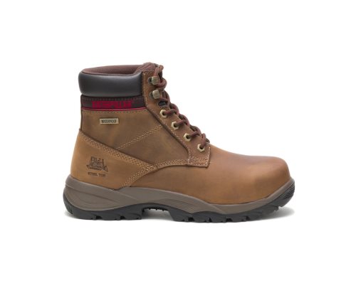 Caterpillar CAT Dryverse 6" Waterproof Steel Toe Women's Work Boots Dark Brown | CAT-789YB