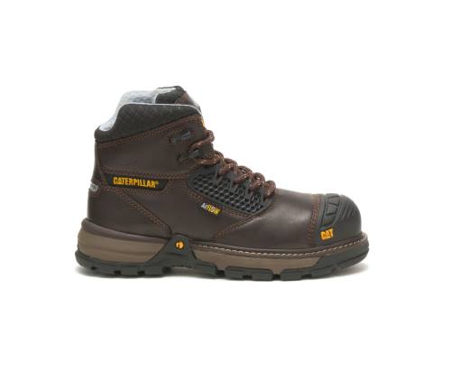 Caterpillar CAT Excavator Superlite Cool Carbon Composite Toe Women's Work Boots Dark Brown | CAT-742KO