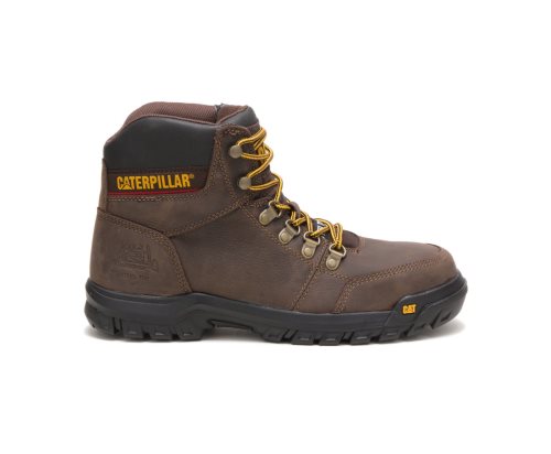 Caterpillar CAT Outline Steel Toe Men's Work Boots Brown | CAT-483WG