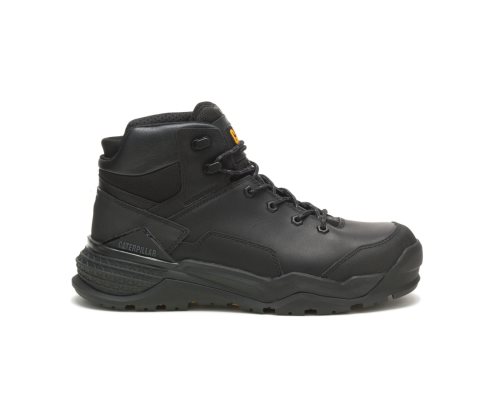 Caterpillar CAT Provoke Mid Waterproof Alloy Toe Men's Work Boots Black | CAT-857DK