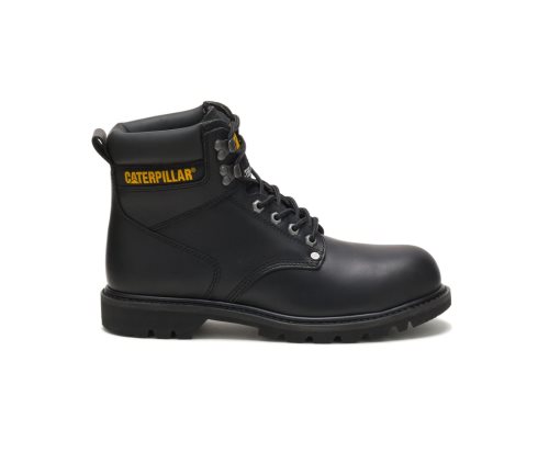 Caterpillar CAT Second Shift Steel Toe Men's Work Boots Black | CAT-081GM