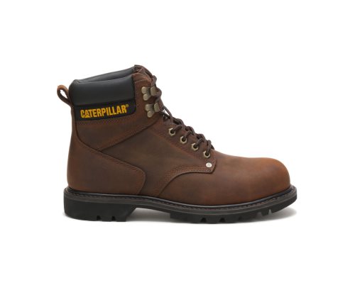 Caterpillar CAT Second Shift Steel Toe Men's Work Boots Dark Brown | CAT-381OZ