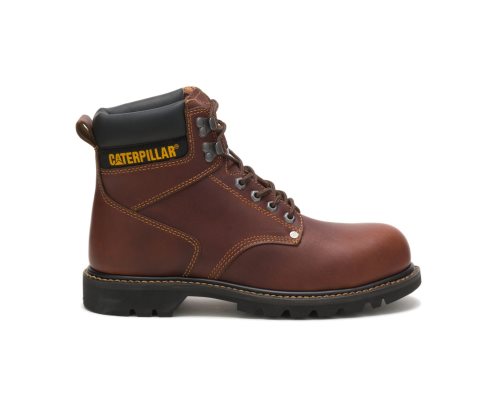 Caterpillar CAT Second Shift Steel Toe Men's Work Boots Brown | CAT-504KR