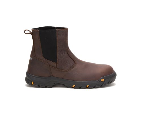 Caterpillar CAT Wheelbase Steel Toe Men's Work Boots Brown / Red | CAT-806OU