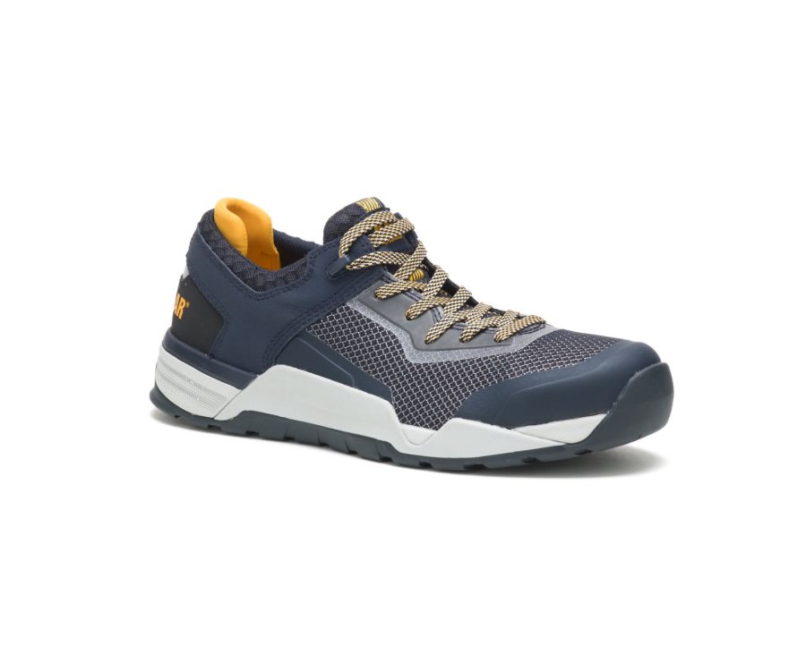 Caterpillar CAT Bolt Alloy Toe Men's Sneakers Navy / Yellow | CAT-093RS