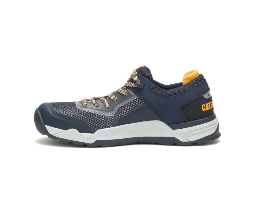 Caterpillar CAT Bolt Alloy Toe Men's Sneakers Navy / Yellow | CAT-093RS