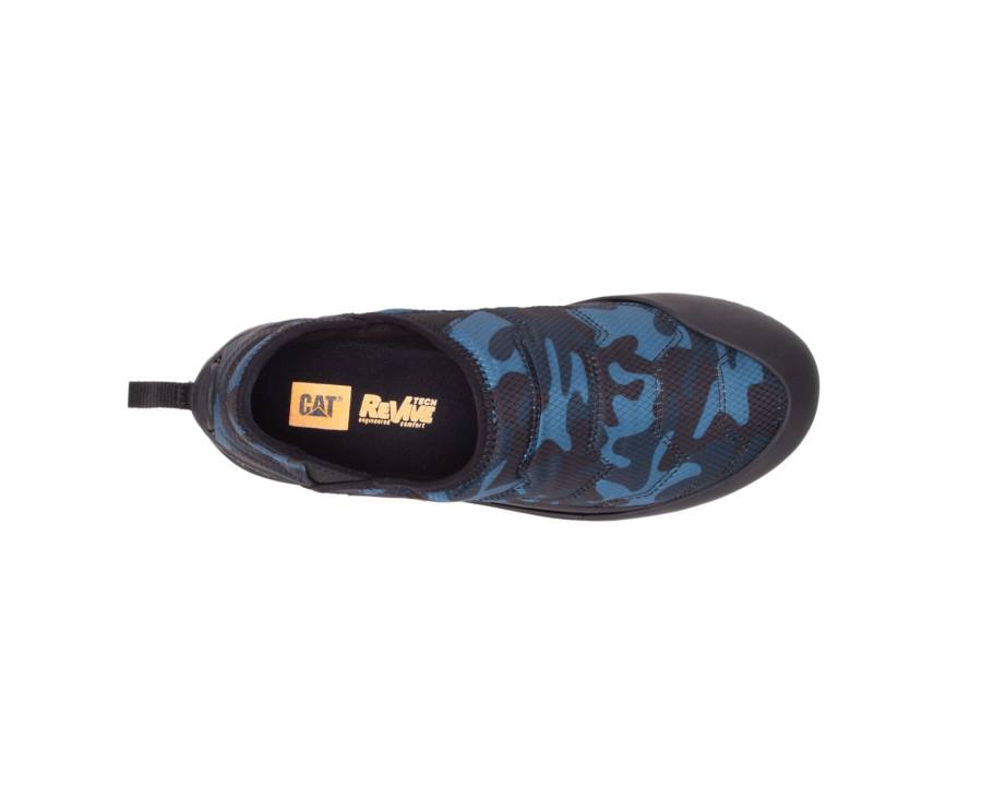 Caterpillar CAT Crossover Slip On Men's Casual Shoes Blue Camo | CAT-838KO