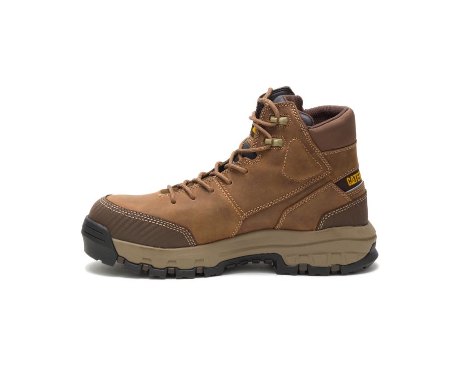 Caterpillar CAT Device Waterproof Composite Toe Men's Work Boots Dark Beige | CAT-240GD