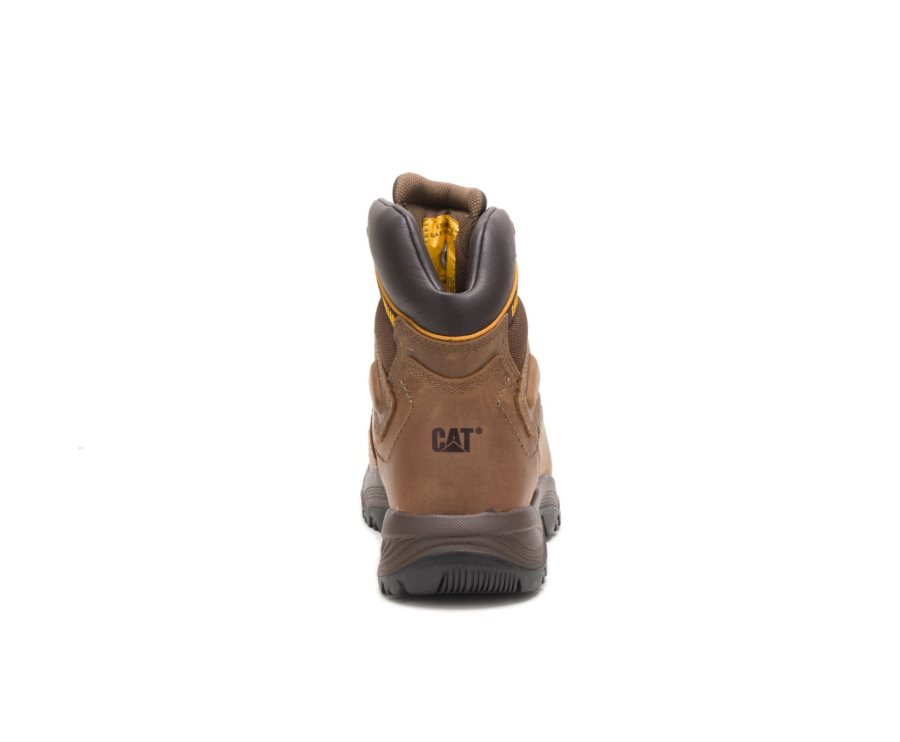 Caterpillar CAT Diagnostic Hi Waterproof Thinsulate™ Steel Toe Men's Work Boots Dark Beige | CAT-752TD