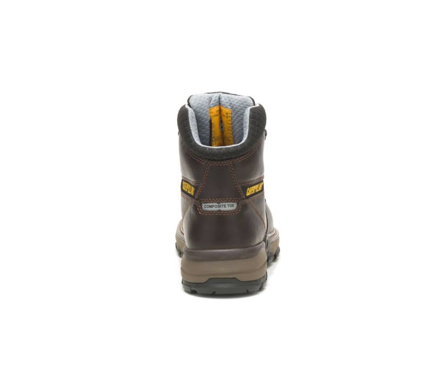 Caterpillar CAT Excavator Superlite Cool Carbon Composite Toe Men's Work Boots Dark Brown | CAT-784KO