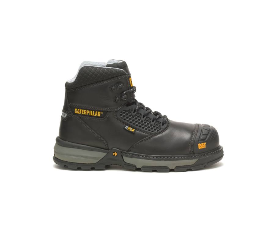 Caterpillar CAT Excavator Superlite Cool Carbon Composite Toe Men\'s Work Boots Black | CAT-785KO