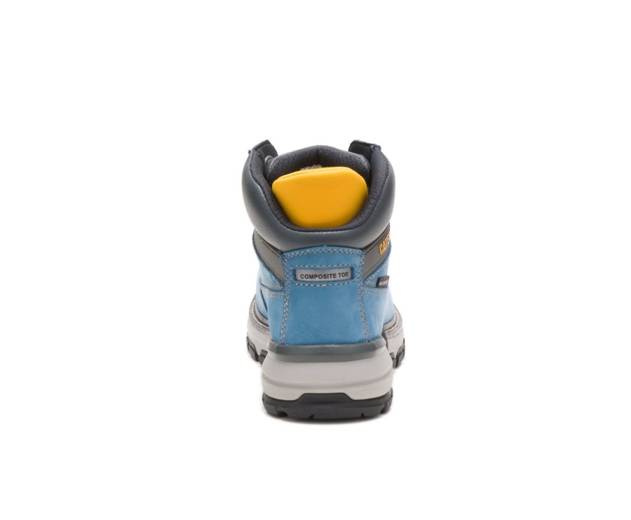 Caterpillar CAT Excavator Superlite Waterproof Nano Toe Women's Work Boots Blue | CAT-092FB