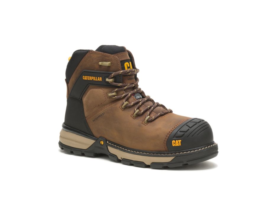 Caterpillar CAT Excavator Superlite Waterproof Thinsulate™ Nano Toe Men's Work Boots Dark Brown | CAT-418CQ