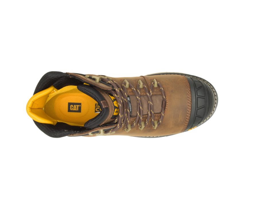 Caterpillar CAT Excavator Superlite Waterproof Thinsulate™ Nano Toe Men's Work Boots Dark Brown | CAT-418CQ