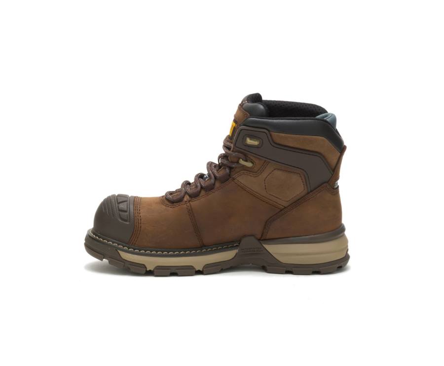 Caterpillar CAT Excavator Superlite Waterproof Thinsulate™ Carbon Composite Toe Women's Work Boots Dark Brown | CAT-743KO