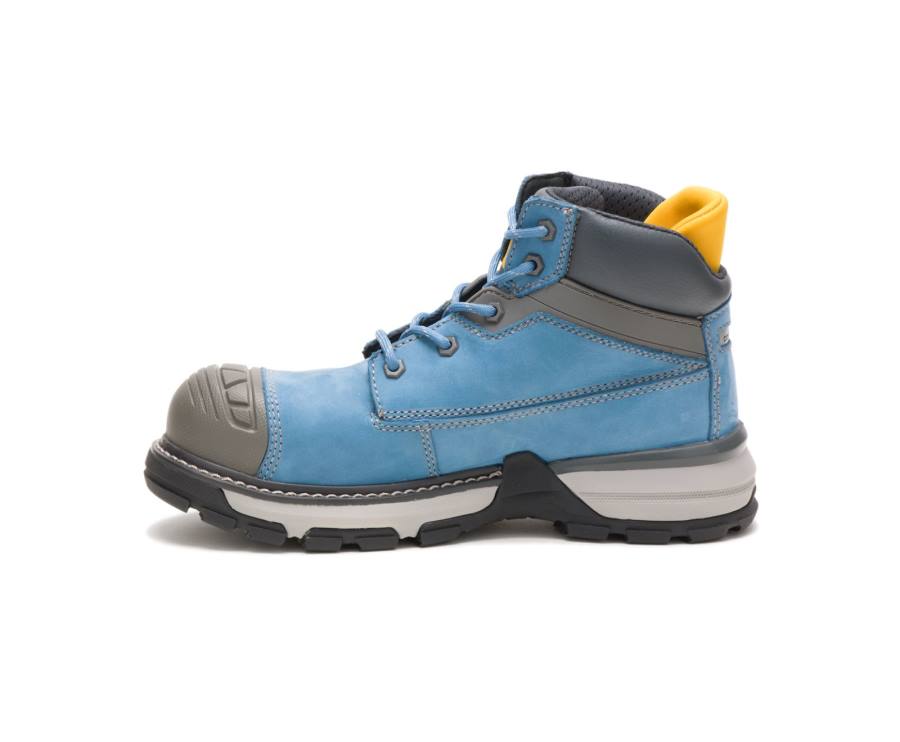 Caterpillar CAT Excavator Superlite Waterproof Carbon Composite Toe Women's Work Boots Blue | CAT-744KO