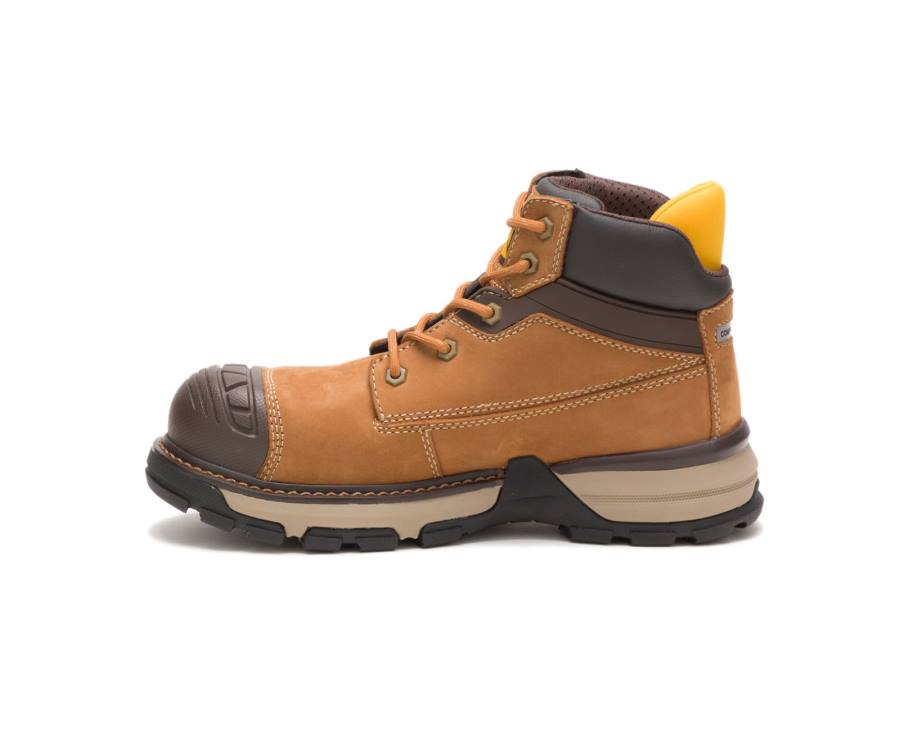 Caterpillar CAT Excavator Superlite Waterproof Carbon Composite Toe Women's Work Boots Brown | CAT-745KO