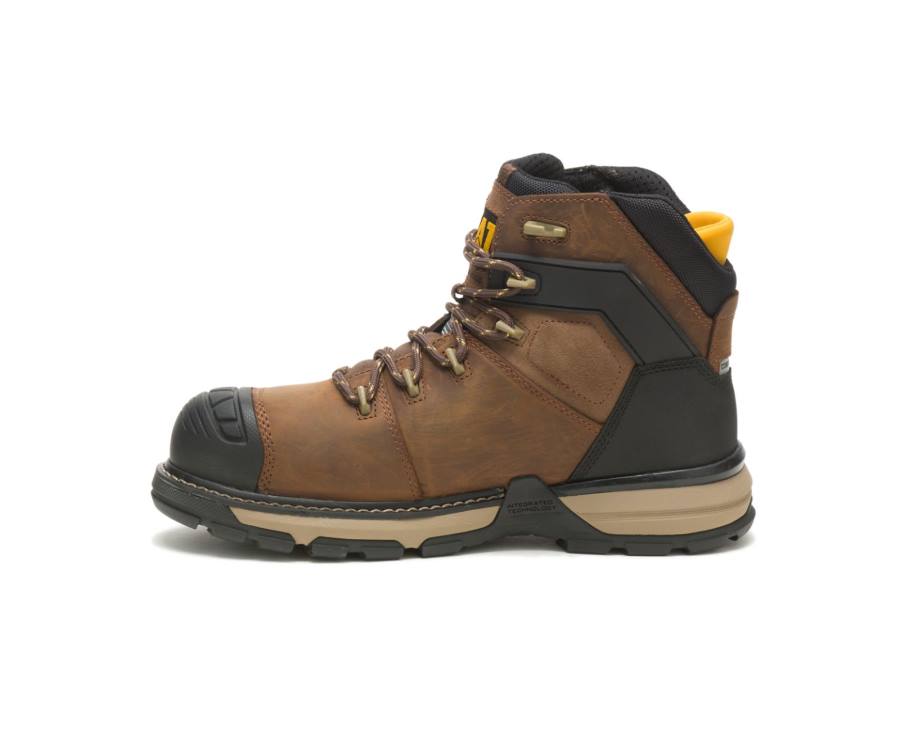 Caterpillar CAT Excavator Superlite Waterproof Thinsulate™ Carbon Composite Toe Men's Work Boots Dark Brown | CAT-797KO