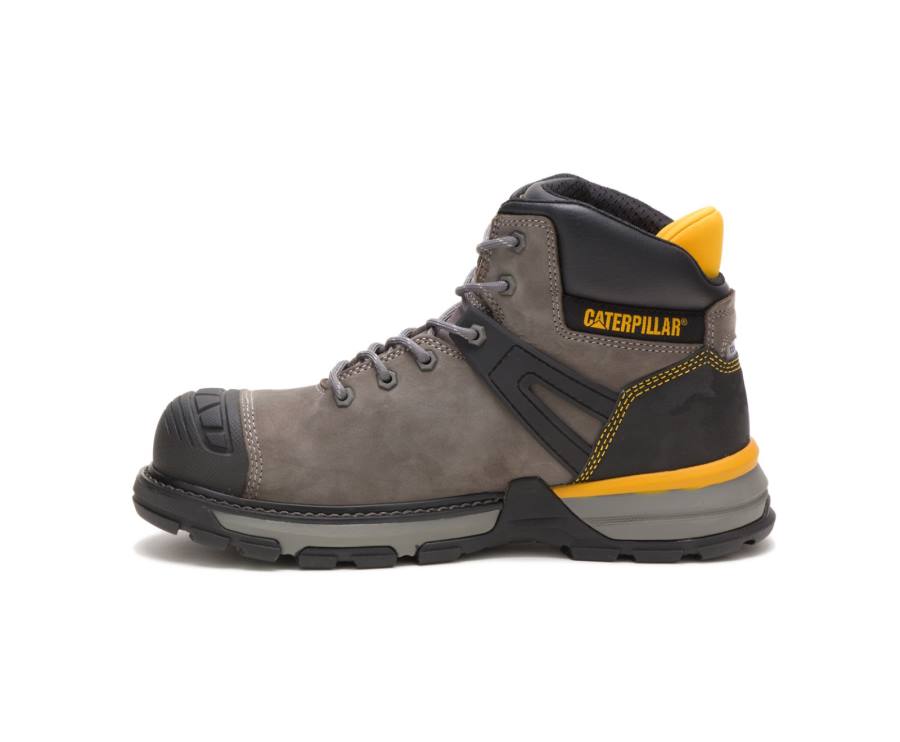 Caterpillar CAT Excavator Superlite Waterproof Carbon Composite Toe Men's Work Boots Blue / Grey | CAT-801KO