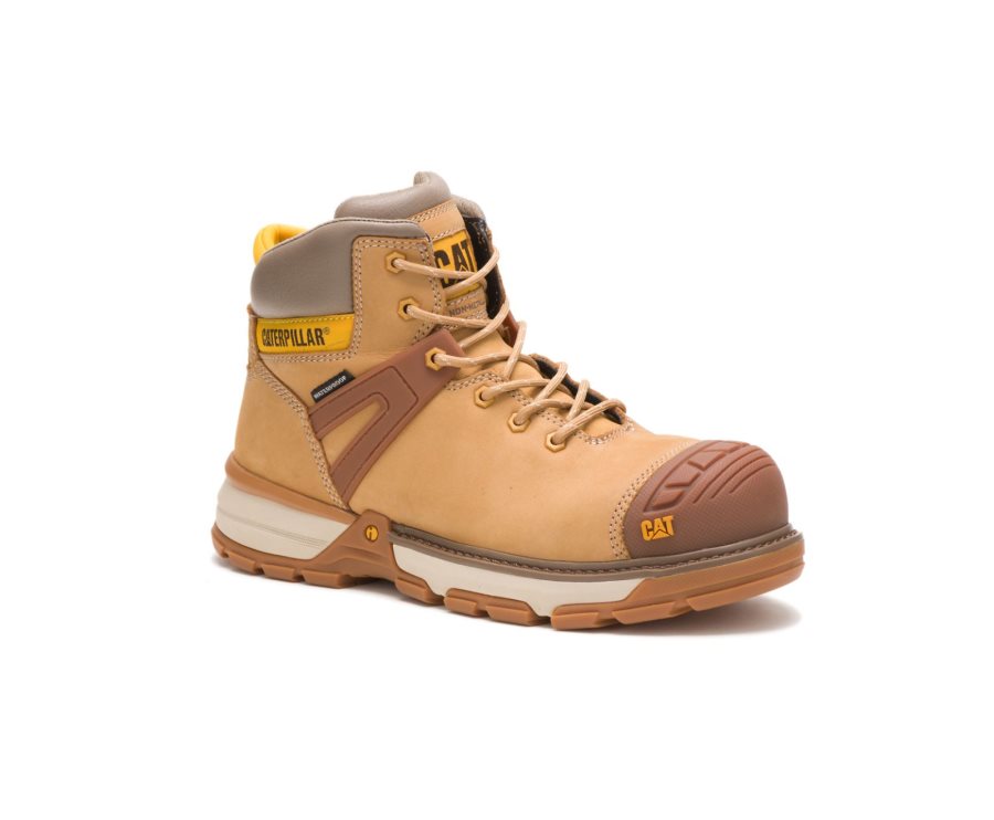 Caterpillar CAT Excavator Superlite Waterproof Nano Toe Men's Work Boots Brown | CAT-819QF