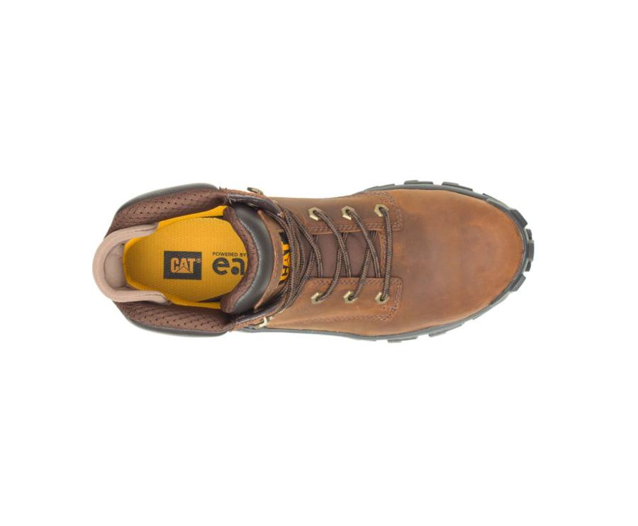 Caterpillar CAT Invader Hi Steel Toe Men's Work Boots Dark Brown | CAT-803KO