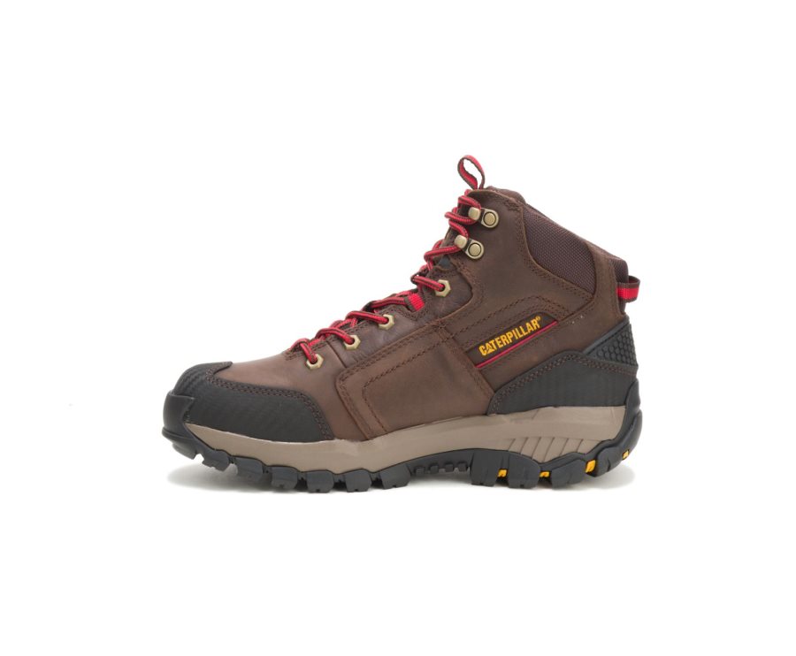 Caterpillar CAT Navigator Waterproof Men's Work Boots Brown / Red | CAT-367GY