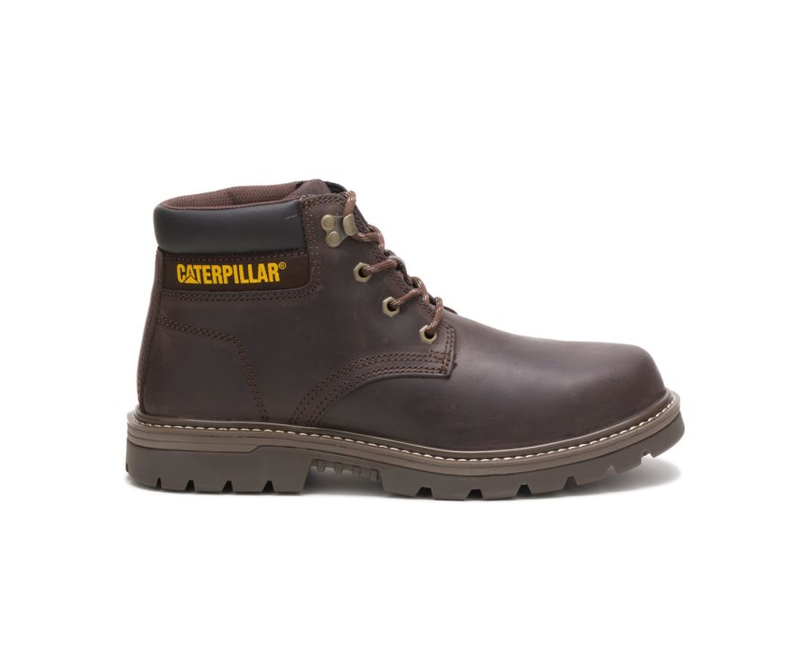 Caterpillar CAT Outbase Steel Toe Men\'s Work Boots Coffee | CAT-237JB