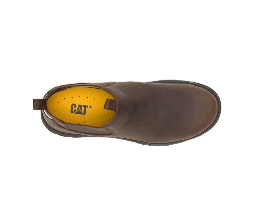 Caterpillar CAT Outline Slip-On Steel Toe Men's Casual Shoes Brown | CAT-975DP