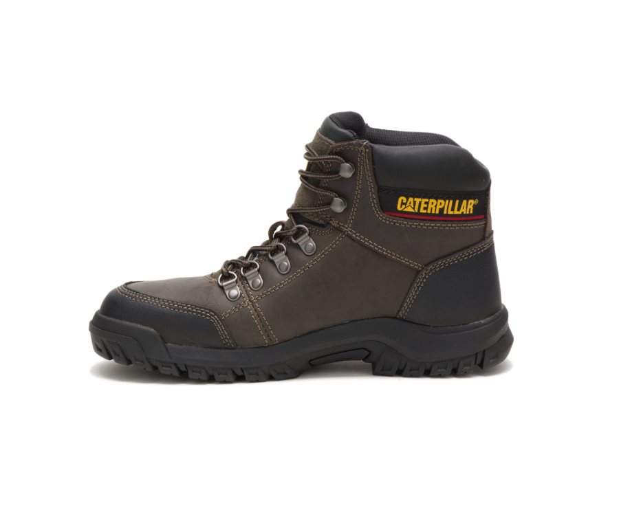 Caterpillar CAT Outline Steel Toe Men's Work Boots Dark Grey | CAT-476CD