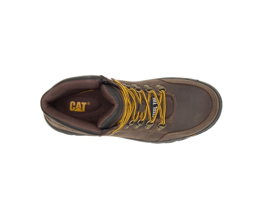 Caterpillar CAT Outline Steel Toe Men's Work Boots Brown | CAT-483WG