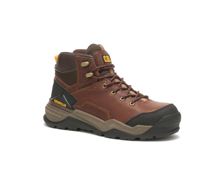 Caterpillar CAT Provoke Mid Waterproof Alloy Toe Men's Work Boots Copper | CAT-230UP