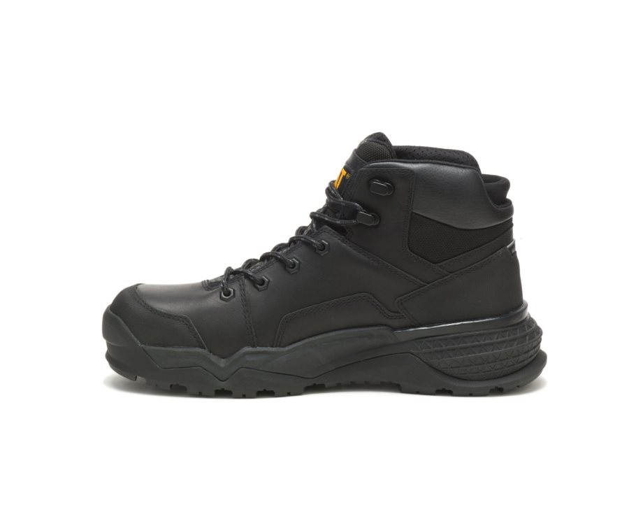 Caterpillar CAT Provoke Mid Waterproof Alloy Toe Men's Work Boots Black | CAT-857DK