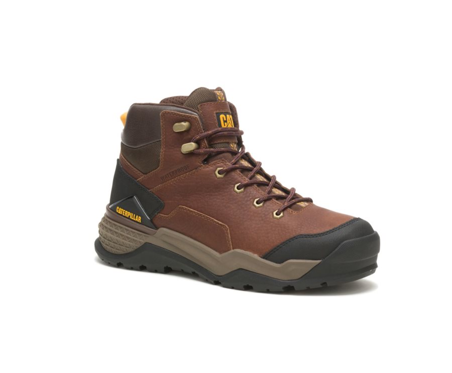 Caterpillar CAT Provoke Mid Waterproof Men's Work Boots Copper | CAT-317ZM