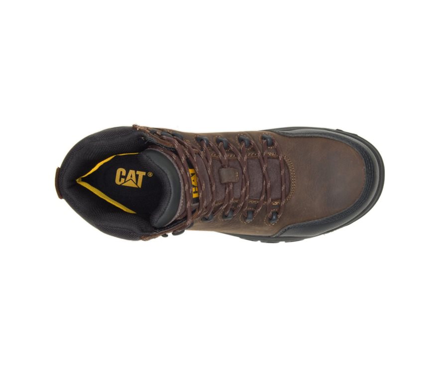 Caterpillar CAT Resorption Waterproof Composite Toe Men's Work Boots Brown | CAT-621JO