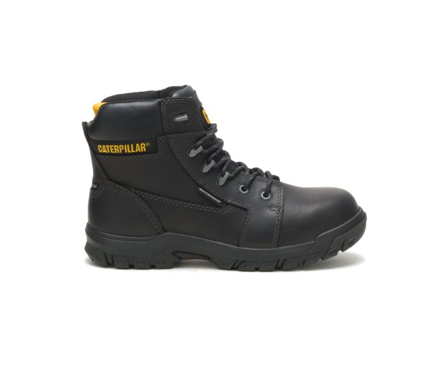 Caterpillar CAT Resorption Waterproof Composite Toe Women\'s Work Boots Black | CAT-738KO