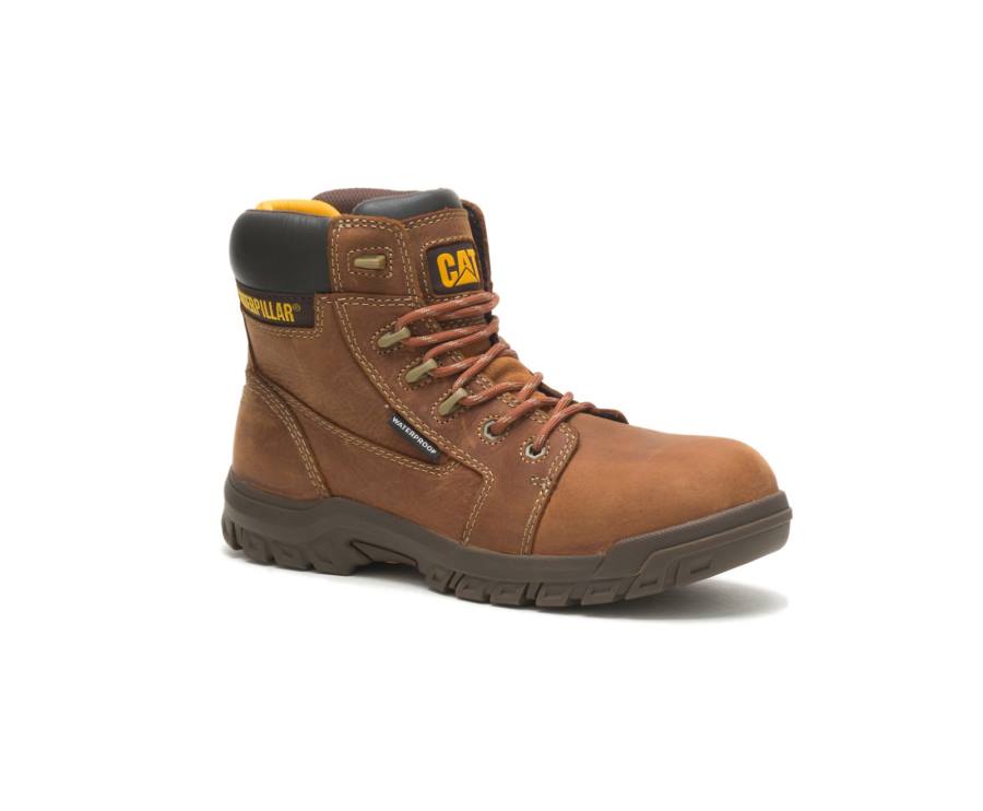 Caterpillar CAT Resorption Waterproof Composite Toe Women's Work Boots Brown | CAT-739KO