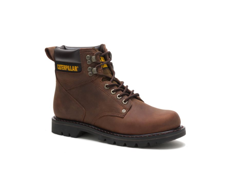 Caterpillar CAT Second Shift Men's Work Boots Dark Brown | CAT-574UY