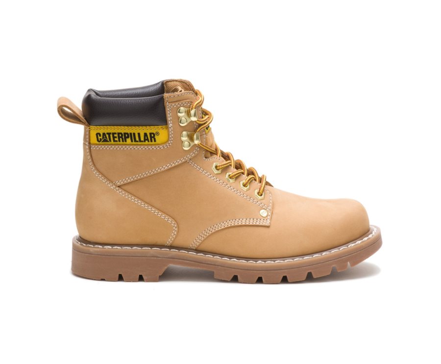 Caterpillar CAT Second Shift Men\'s Work Boots Brown | CAT-746IQ