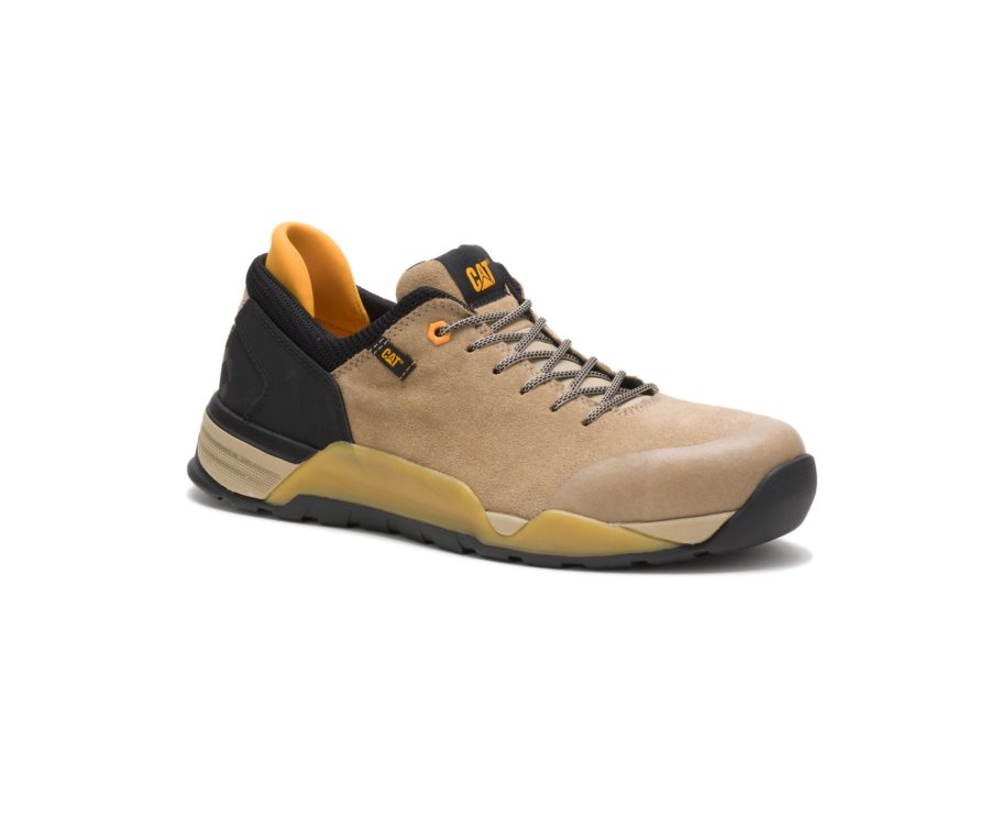 Caterpillar CAT Sprint Suede Alloy Toe Men's Sneakers Brown / Black | CAT-718JH