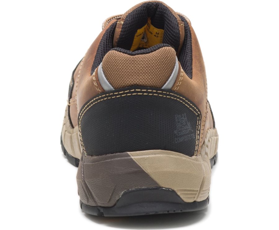 Caterpillar CAT Streamline Leather Composite Toe Men's Sneakers Brown | CAT-105KV