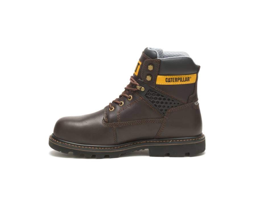 Caterpillar CAT Structure Cool Composite Toe Men's Work Boots Dark Brown | CAT-787KO