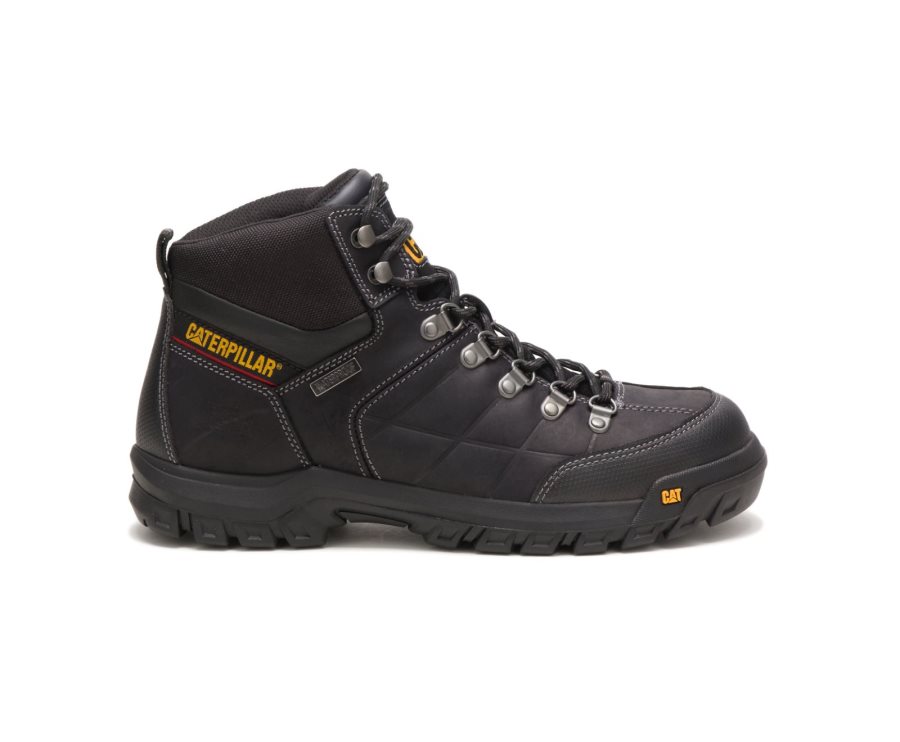 Caterpillar CAT Threshold Waterproof Men\'s Work Boots Black | CAT-428TU