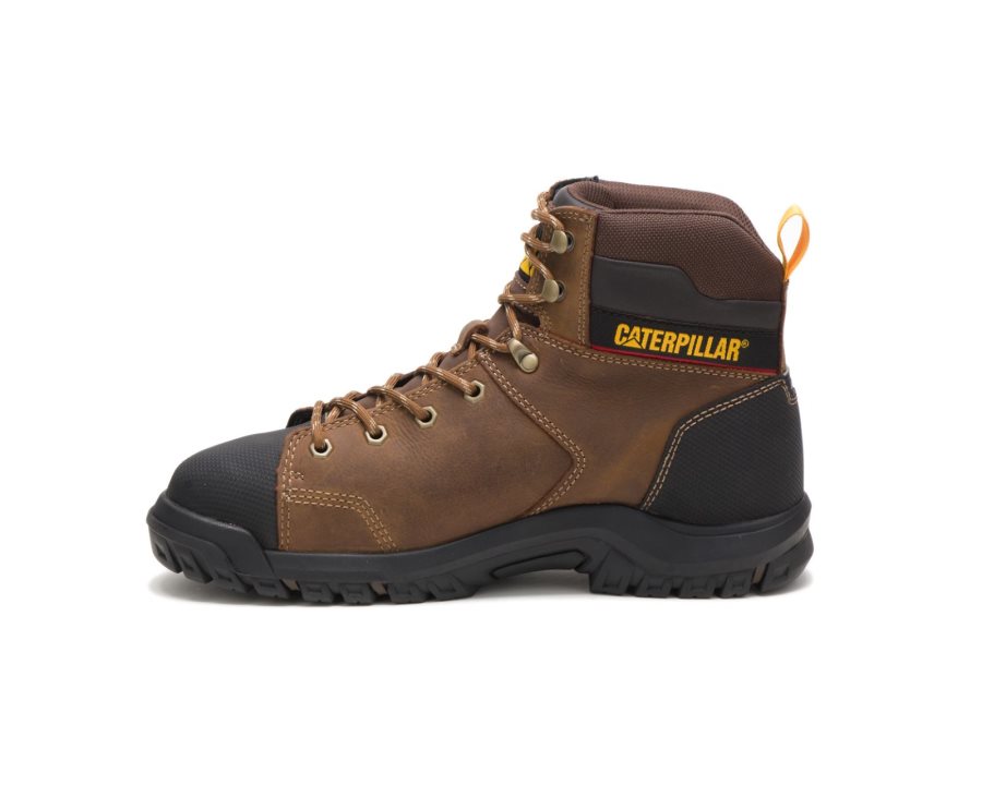 Caterpillar CAT Wellspring Waterproof Metatarsal Guard Steel Toe Men's Work Boots Brown | CAT-516KO