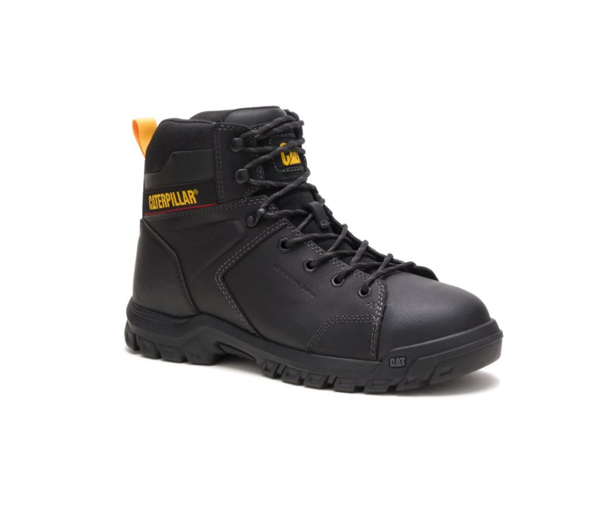 Caterpillar CAT Wellspring Waterproof Metatarsal Guard Steel Toe Men's Work Boots Black | CAT-871CJ