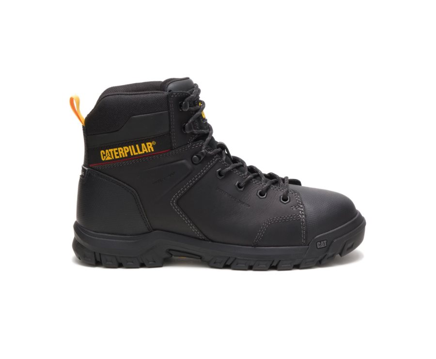 Caterpillar CAT Wellspring Waterproof Metatarsal Guard Steel Toe Men\'s Work Boots Black | CAT-871CJ